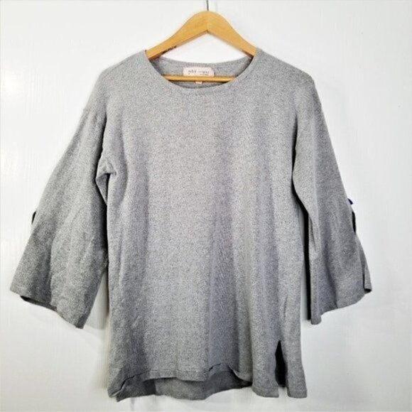 Philosophy Grey Slouchy Oversized 3/4 Sleeve Knit - Picture 3 of 7